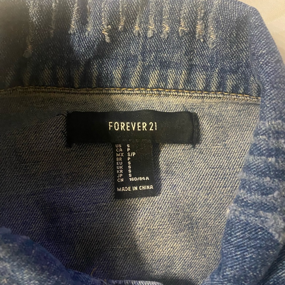 Blue Ripped Jean Jacket - Like New - Picture 3 of 3